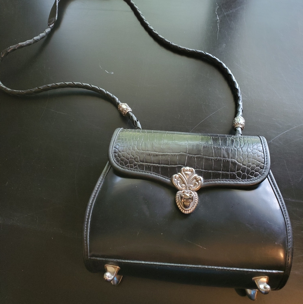 Brighton black leather shoulder bag